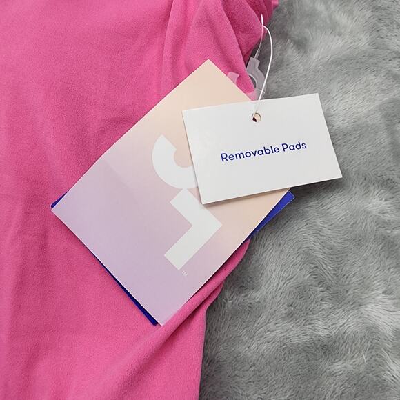 NEW Joy Lab Jumpsuit Womens M Pink Stretch Knit Low Back Flare Active Bodysuit - Picture 4 of 14